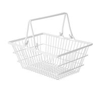 COHEALI Panier à Provisions Portatif Poignée en Fer Blanc pour Maison | Rangement Léger et Résistant, pour Épices et Ustensiles Cuisine, Style Pratique, Couleur Blanche