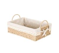 COHEALI Panier de Rangement Tressé en Fer pour Table et Bureau Grand Modèle Panier de Fleurs Créatif en Rotin et Tissu Multifonction pour Organisation Intérieure