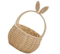 COHEALI Panier Tressé Oreilles de Lapin Poignée, Décoratif Beige | Fer et Papier Tressés, Style Campagne Moderne, pour Fleurs Artificielles et Présents, Présentation Table