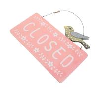 COHEALI Panneau de Porte Double Face en Bois Rose pour Magasin et Restaurant, Design Vintage Rustique, Installation Facile Indication Visible Ouvert Fermé