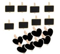 COHEALI Panneaux Bois Ardoise Créative 16 pièces avec Étiquettes et Pince pour Décoration de Table et Messages Fête de Mariage