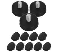 COHEALI Patins Anti-Vibrations en Caoutchouc Robustes et Pieds à Visser M10 Réglables pour Meubles, Protection Antidérapante, Lot de 12 Pièces, pour Tables et Bureaux, Usage Intérieur