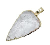 COHEALI Pendentif Agate Naturelle Forme Pointe Flèche Anneau Suspension Bijoux Colliers Blanc