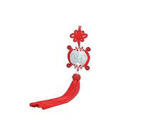 COHEALI Pendentif de Voiture Marbre Blanc avec Nœud Chinois Ornement Double Décoration Intérieure de Voiture Charme de Richesse et Succès Feng Shui