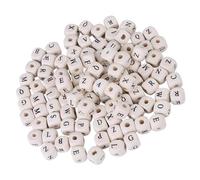 COHEALI Perles en Bois Alphabet Carrées 10X10 MM 400 Pcs Perles DIY pour Création Bijoux Bracelets Colliers Porte-Clés Loisirs Créatifs et Activités Éducatives Bois Naturel Lisse