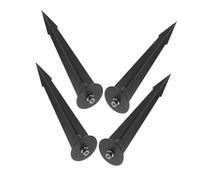 COHEALI Piquets D'éclairage Solaire Stables et Sécurisés 4pcs en Alliage D'aluminium Noir, Compatibles Spotlights et Lampes Suspendues pour Décoration de Jardin