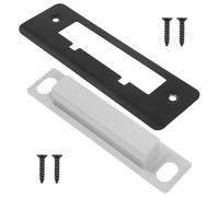 COHEALI Plaque de Gâche de Porte en Acier Inoxydable Noire Double Gâche de Serrure Plaque de Renfort pour Portes Extérieures Cache-Pêne Dormant Protection Renforcée Installation Sécurisée