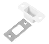 COHEALI Plaque de Porte en Acier Inoxydable Argenté Double Tôle pour Pêne Dormant, Insertion Fluide et Usage Solide, pour Porte en Bois