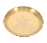 COHEALI Plaque Rituelle 14cm en Acier Inoxydable Doré Pentagramme Porte-bagues et Bougeoir Décoratif pour Décor D'autel et Contemplation