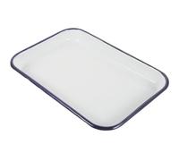 COHEALI Plat Émaillé Rectangulaire Blanc Résistant à L'usure Conduction Rapide Chaleur, Cuisson Boulangerie Cuisine
