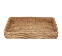 COHEALI Plateau Rectangulaire en Rotin Tressé à la Main Grand Format Multifonction pour Service et Rangement Décor Bohème Cuisine Salle de Bain et Table Basse