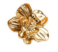 COHEALI Poignée de Meuble en Alliage de Zinc 1 Trou, Finition Cuivre Brossé, Petite Poignée Décorative pour Tiroir et Porte de Commode, Bouton de Tiroir Design Floral, Adaptée aux