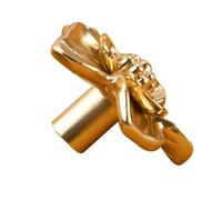 COHEALI Poignée Décorative en Alliage de Zinc Forme Fleur Bouton de Meuble pour Armoire et Tiroir Finition Cuivre Brossé 1 Trou Petite Tirette Métallique Cuisine et Rangement