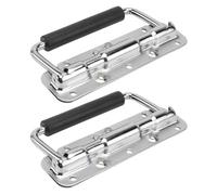 COHEALI Poignées Pliables en Chrome 2 Pièces 140X80X43Mm pour Flight Case et Étui à Instruments Boutons Robustes sans Couvercle Accessoires Valise Transport Pratique et Solide