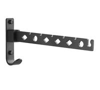 COHEALI Porte-Cintre en Métal Pliable Noir sans Perçage, Support Mural en Aluminium Spatial à Six Trous, Gain de Place pour Séchage de Vêtements Intérieur