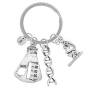 COHEALI Porte-Clé Chimie Moléculaire Accessoire Scientifique Durable En Acier Inoxydable Idéal Cadeau Professeur Et Étudiant Décoration Graduation Et Clés Compact 2.4X1.1 Pouces