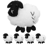 COHEALI Porte-clés en Feutre de Laine Mouton 5pcs pour Projets Diy, Décorations Artisanales Adorables, Fixation Facile sur Porte-clés ou Couture, Couleurs Variées