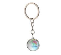 COHEALI Porte-clés Globe Cabochon Verre Breloque Planète Unique Pour Clés De Voiture Décoration De Sac à Main Ou Maison