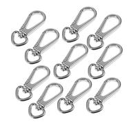 COHEALI Porte-clés Mousqueton Multifonction 10 Pièces Argenté en Métal, Fermoir à Griffes Professionnel Portable pour Paquet, Accessoires DIY pour Loisirs Créatifs et Organisation Clés,