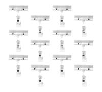 COHEALI Porte-étiquettes de Prix et Base Arc Lot de 25 en Plastique Transparent Pince Double Clip pour Magasins Multiples et Expositions