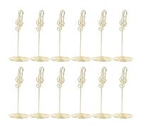 COHEALI Porte-mémos à Trombone en Fer Doré Forme Note de Musique, Lot de 12, Support Stable pour Mariage et Bureau