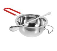 COHEALI Pot à Fondre la Cire 400 Ml en Acier Inoxydable 304 avec Cuillère Kit de Fabrication de Bougies DIY Multifonctionnel Poignée Isolante Escamotable pour Aromathérapie et Fonte au