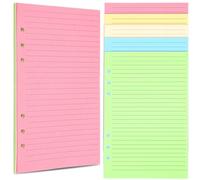 COHEALI Recharge Papier A5 Ligné 50 Feuilles Couleur pour Agenda à 6 Trous, Papier de Remplissage pour Carnet de Notes Multifonction, Compatible Classeur, Écriture Fluide et Usage Bureau