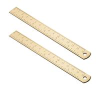 COHEALI Règle Droite en Laiton Vintage 15 Cm, Lot de 2 Marque-pages Multifonctions pour Dessin, Accessoires de Peinture et Étude, Outil de Mesure Portable pour Bureau et École