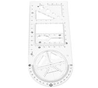 COHEALI Règle Géométrique Multifonction en Plastique Transparent Gabarit à Dessiner pour École Outil de Mesure et Pochoirs Géométriques pour Dessin Technique Fournitures Scolaires Kit