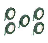 COHEALI Ruban Adhésif Floral Vert en Papier, 5 Rouleaux, Adhésif à Main Déchirable Forte Résistance, pour Emballage de Fleurs et Création de Bouquets Artificiels