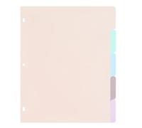 COHEALI Séparateurs de Classeur A4 en Polypropylène Mat, Lot de 5 Set de Set de Intercalaires Colorés Style Macaron, Onglets Multiples pour Organisation Bureau et École, Intercalaires