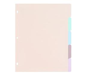 COHEALI Séparateurs de Classeur A4 en Polypropylène Mat, Lot de 5 Set de Set de Intercalaires Colorés Style Macaron, Onglets Multiples pour Organisation Bureau et École, Intercalaires