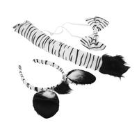COHEALI Serrage-tête Oreilles de Tigre en Peluche Ensemble Queue et Nœud Papillon Déguisement de Tigre pour Garçons et Filles Tissu Réaliste pour Book W t Décoration