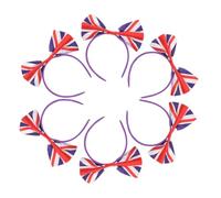 COHEALI Serre-tête Bandeau à Nœud 6pcs en Satin Drapeau Britannique Accessoires pour Cheveux lors d'Événements Sportifs