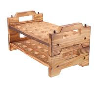COHEALI Support à Œufs de Caille Design Empilable à Double Couche en Bois 24 Trous Ronds pour Organiser et Protéger Œufs lors de Repas ou Fêtes