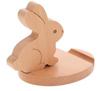 COHEALI Support de Téléphone Lapin en Bois Naturel Support Multifonctionnel pour Smartphone Décoratif Léger et Stable Accessoire Pratique pour Regarder Films et Lire Messages