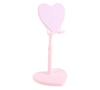 COHEALI Support de Téléphone Portable de Cœur Réglable pour Bureau, Support Smartphone en Plastique Rose Base Rotative, Accessoire Mignon pour Filmer et Poser sur Table