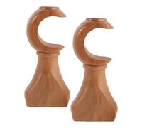 COHEALI Support de Tringle à Rideaux en Bois Naturel, Base de Fixation 35 mm, kit de Montage Facile 2pcs pour Mur et Plafond, stabilisateur Robuste pour Supports Classiques en Chambre et