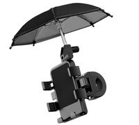 COHEALI Support Téléphone Vélo Électrique avec Mini Parapluie, Réglage Multi-Angle, Matériau Abs et Silicone, Compatible Large, pour Cyclisme et Motos