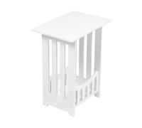 COHEALI Table D'appoint Blanche Mini Ronde en Bois Étagère de Rangement, Meuble pour Petits Espaces, Table de Chevet Moderne Chambre, Salon et Bureau, Mobilier de Décoration Intérieure