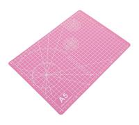 COHEALI Tapis de Découpe avec Grille de Mesure et Règle Double Face en Plastique Rose A5 Planche de Protection pour Découpe Manuelle et Couture, pour Loisirs Créatifs