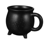 COHEALI Tasse à Lait en Céramique Noire 450ml de Chaudron de Sorcière pour Halloween, Mug Créatif Maison Bureau