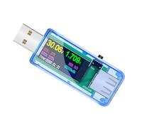 COHEALI Testeur USB de Tension et Courant Écran LCD Couleur Wattmètre USB-C Compact à Coque Transparente Bleue Multimètre USB pour Chargeurs et Banques D’Alimentation Détection en