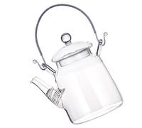 COHEALI Théière en Verre Anse Portable 350ml et 500ml, Bouilloire Élégante pour Maison et Bureau, Forme Simple et Facile à Ranger