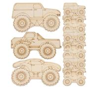 COHEALI Tranches de graffiti vierges à suspendre pour voiture - 10 x 6 cm - Ornements en bois - Fournitures de bricolage pour enfants - Décoration de fête et peinture