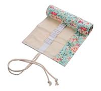 COHEALI Trousse à Crayons Enroulable Toile 48 Trous Motif Floral pour Étudiants, Multicolore, Porte-Crayon Flexible, Rangement Stylos et Crayons de Couleur, Utilisation Scolaire