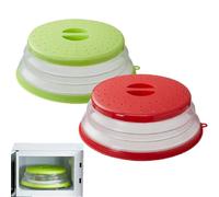 Cohentbliss 2 Pièces Cloche Micro Onde Pliable Couvercle Micro Onde avec Crochets Couvercle Micro Ondes Protections Anti-éclaboussures Pliables pour Micro-Ondes pour Micro Onde Fruits Légumes