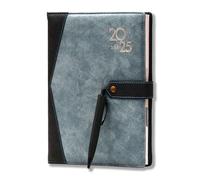 COI Agenda personnel 2023 avec bande élastique et stylo (Noir)