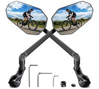 COICER Rétroviseur pour Vélo Électrique, Miroir pour Vélo Électrique 2PCS | Pliable et Pivotable à 360°Surface Miroir Extra Large, Verre Véritable Résistant aux Chocs, Accessoire de Vélo Électrique
