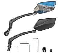 Coicer Retroviseur Velo, Retroviseur Moto Pour Vélo Électrique Trottinette | 2pcs, Rabattable, Orientable à 360°, Grand Miroir, Bras Long,Verre Véritable Anti-Choc,Retroviseur Trotinette Accessoire Velo